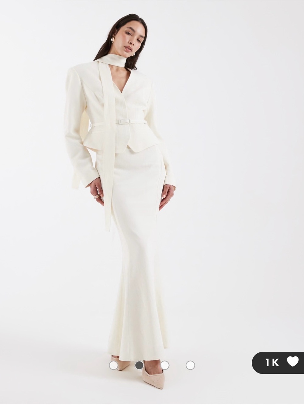 Looking for the blazer!!!!ASOS Cream Maxi Fitted Skirt